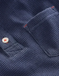 Oberteile & T-shirts | Boden Henley-T-Shirt mit Waffelmuster-Schuluniform-Marineblau Meliert Schuluniform-MarineblauMeliert