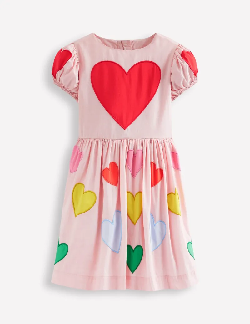 Kleider | Boden Herzkleid mit Puffärmeln-Hellrosa Herzen HellrosaHerzen