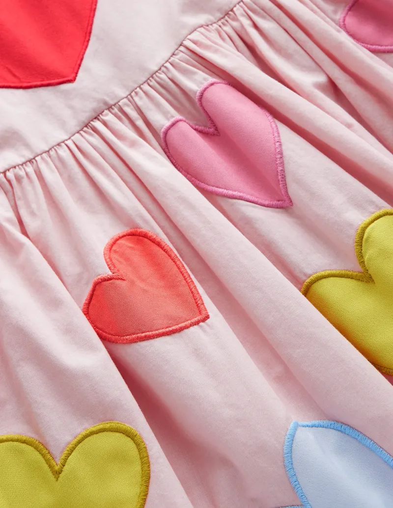 Kleider | Boden Herzkleid mit Puffärmeln-Hellrosa Herzen HellrosaHerzen