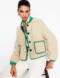 Blazer | Mäntel & Jacken | Boden Highbury Freizeitjacke-Beige Teddyfell BeigeTeddyfell