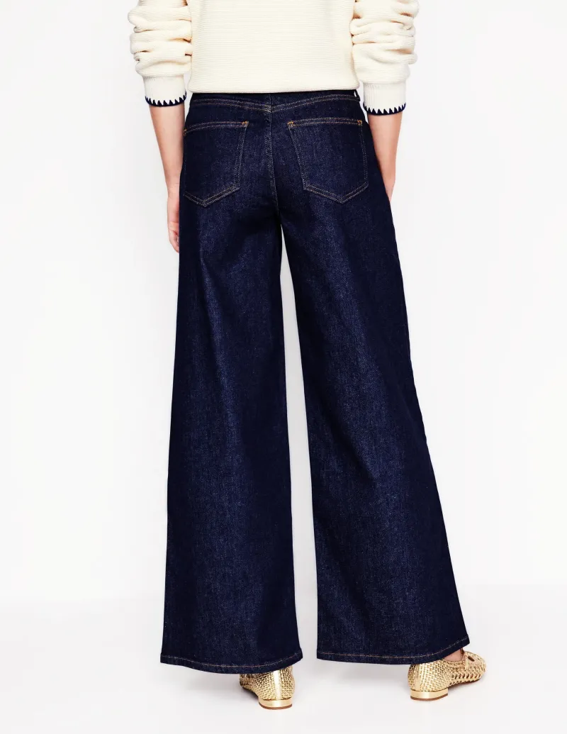 Jeans | Boden Hoch geschnittene Jeans mit weitem Bein-Indigo Waschung IndigoWaschung