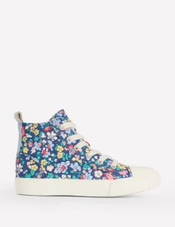 Schuhe, Turnschuhe & Sandalen | Boden Hochgeschnittene Canvas-Sneaker-Saphirblau Blumenmuster SaphirblauBlumenmuster