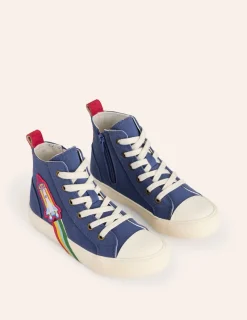 Schuhe, Turnschuhe & Sandalen | Boden Hochgeschnittene Canvas-Sneaker-Steuerbordblau Rakete SteuerbordblauRakete
