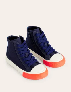 Schuhe, Turnschuhe & Sandalen | Boden Hochgeschnittene Canvas-Sneaker mit Kontrastdetails-Marineblau Blau MarineblauBlau