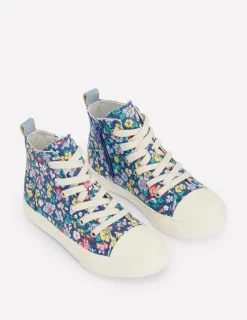 Schuhe, Turnschuhe & Sandalen | Boden Hochgeschnittene Canvas-Sneaker-Saphirblau Blumenmuster SaphirblauBlumenmuster