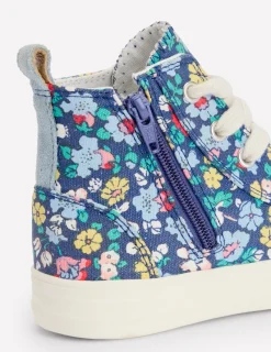 Schuhe, Turnschuhe & Sandalen | Boden Hochgeschnittene Canvas-Sneaker-Saphirblau Blumenmuster SaphirblauBlumenmuster