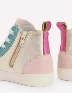 Schuhe, Turnschuhe & Sandalen | Boden Hohe Sneaker aus Leder in Metallic-Optik-Bunt Metallic BuntMetallic
