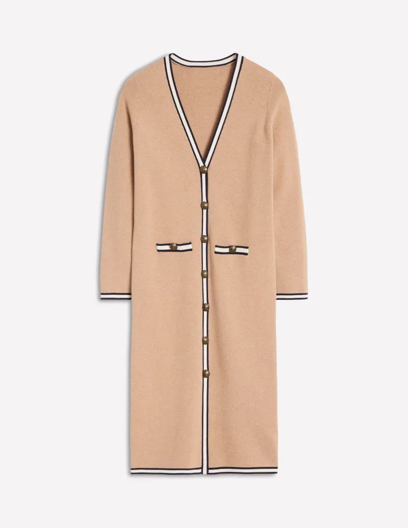 Pullover & Strickjacken | Boden Holly Lange Strickjacke-Camel Meliert CamelMeliert