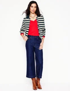 Pullover & Strickjacken | Boden Holly Strickjacke mit Kragen-Französisches Navy/Naturweiß, Gestreift FranzösischesNavy/Naturweiß,Gestreift