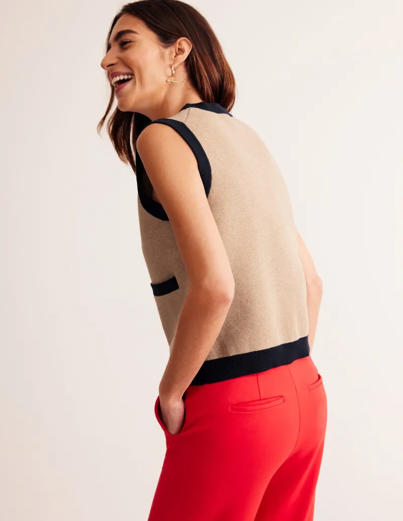 Pullover & Strickjacken | Boden Holly Strickweste-Camel Meliert CamelMeliert