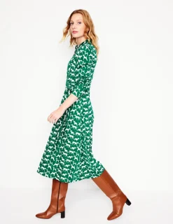 Kleider & Jumpsuits | Midi | Boden Imogen Jerseykleid mit Kragen-Waldgras, Janet & Freunde Waldgras,Janet&Freunde