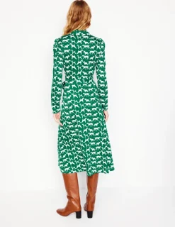 Kleider & Jumpsuits | Midi | Boden Imogen Jerseykleid mit Kragen-Waldgras, Janet & Freunde Waldgras,Janet&Freunde