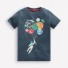 Oberteile & T-shirts | Boden In Dunkeln leuchtendes T-Shirt-Roboter-Blau Raumfahrer Planeten Roboter-BlauRaumfahrerPlaneten