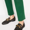 Flache Schuhe | Loafer | Boden Iris Loafer mit Trensendetail-Schwarz und Kamelbraun Punkte SchwarzundKamelbraunPunkte