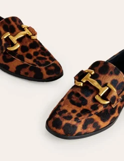 Flache Schuhe | Loafer | Boden Iris Loafer mit Trensendetail-Mohair, Leopardenmuster Mohair,Leopardenmuster