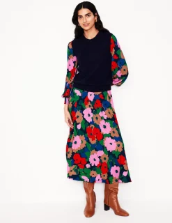 Kleider & Jumpsuits | Kleider In Petite | Boden Ivy Gesmoktes Midikleid-Bunt, Malerische Wiese Bunt,MalerischeWiese