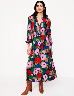 Kleider & Jumpsuits | Kleider In Petite | Boden Ivy Gesmoktes Midikleid-Bunt, Malerische Wiese Bunt,MalerischeWiese