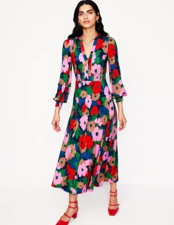 Kleider & Jumpsuits | Kleider In Petite | Boden Ivy Gesmoktes Midikleid-Bunt, Malerische Wiese Bunt,MalerischeWiese