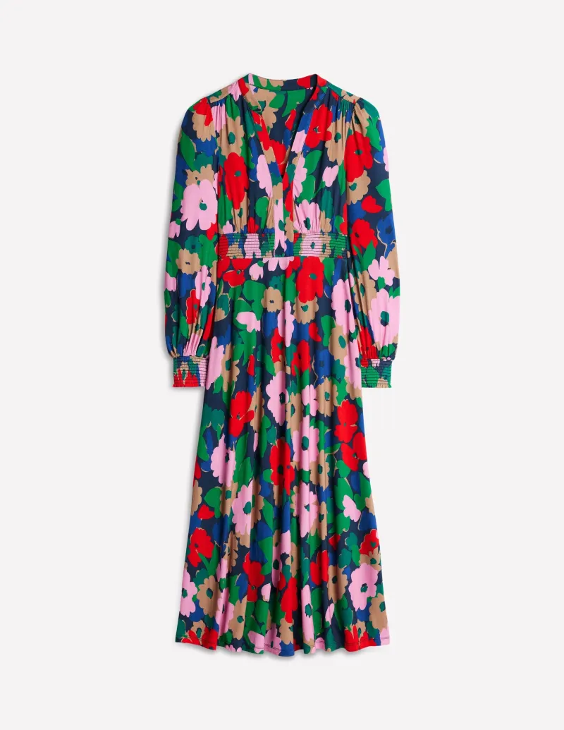 Kleider & Jumpsuits | Kleider In Petite | Boden Ivy Gesmoktes Midikleid-Bunt, Malerische Wiese Bunt,MalerischeWiese