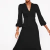 Kleider & Jumpsuits | Kleider In Petite | Boden Ivy Gesmoktes Midikleid- Schwarz