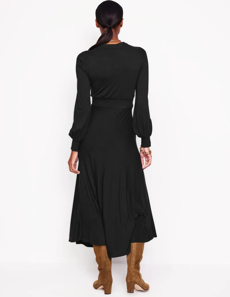 Kleider & Jumpsuits | Kleider In Petite | Boden Ivy Gesmoktes Midikleid- Schwarz