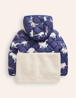 Mäntel & Jacken | Boden Jacke aus Teddyfell-Mix-Schuluniform-Marineblau Dino/Teddyfell Schuluniform-MarineblauDino/Teddyfell