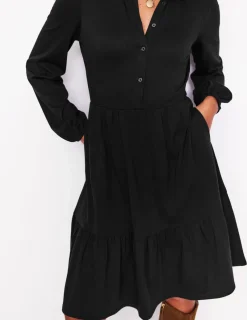 Kleider & Jumpsuits | Knielang | Boden Jemima Gestuftes Jerseykleid- Schwarz