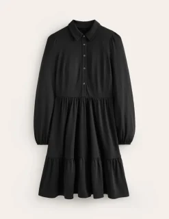 Kleider & Jumpsuits | Knielang | Boden Jemima Gestuftes Jerseykleid- Schwarz