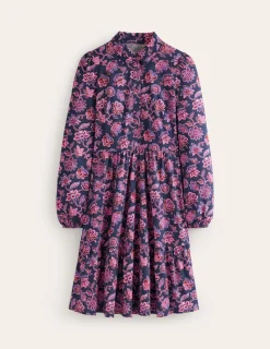 Kleider & Jumpsuits | Kleider In Petite | Boden Jemima Gestuftes Jerseykleid-Marineblau, Blümchen Kaskade Marineblau,BlümchenKaskade