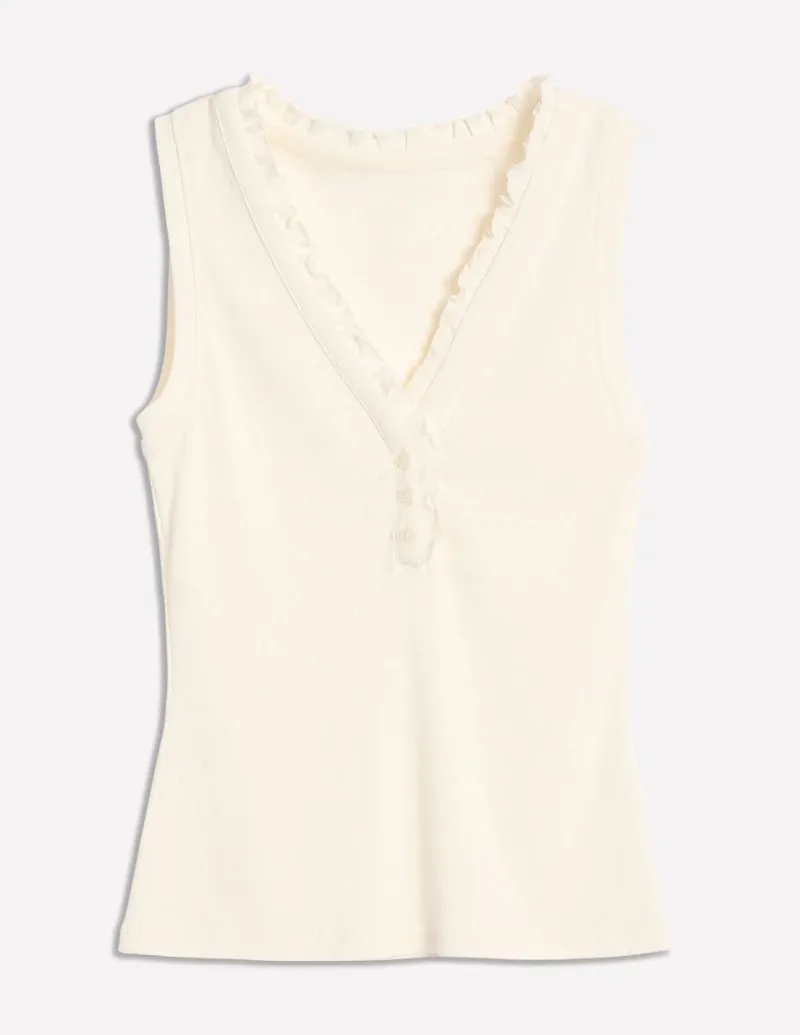 Nachtwäsche & Schlafanzüge | Boden Jersey Henley-Schlafanzugoberteil-Ivory and Navy Spot IvoryandNavySpot