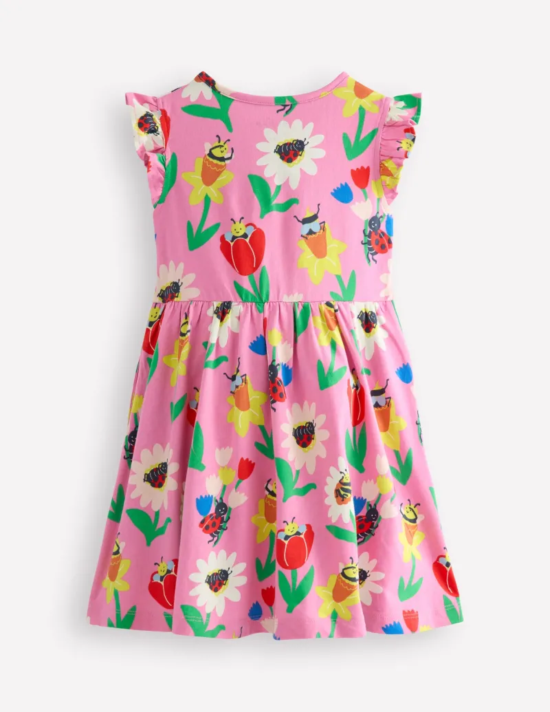 Kleider | Boden Jerseykleid mit Rüschenärmeln-Fliederzucker Frühlingsgarten FliederzuckerFrühlingsgarten