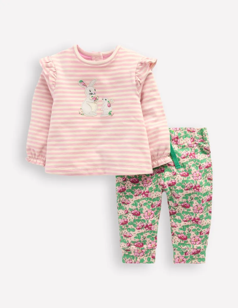 Strampler & Spielanzüge | Boden Jersey-Set für Mädchen-Mandelrosa/ Weiches Naturweiß Mandelrosa/WeichesNaturweiß