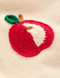 Pullover & Strickjacken | Boden Karina lustiger Häkelpullover-Naturweiß, Äpfel Naturweiß,Äpfel