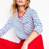 T-shirts & Tops | Oberteile | Boden Kastiges Oberteil mit Deckenstich-Naturweiß, Galerie-Blau Naturweiß,Galerie-Blau