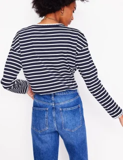 T-shirts & Tops | Oberteile | Boden Kastiges Oberteil mit Deckenstich-Marineblau, Naturweiß Marineblau,Naturweiß