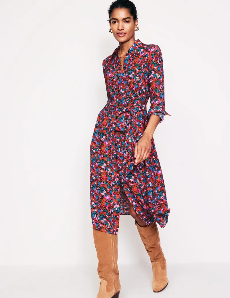 Kleider & Jumpsuits | Kleider In Petite | Boden Kate Midi-Hemdblusenkleid-Bittersüß, Wiesenblume Bittersüß,Wiesenblume