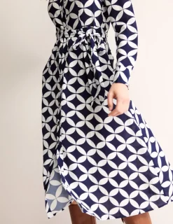 Kleider & Jumpsuits | Kleider In Petite | Boden Kate Midi-Hemdblusenkleid-Französisches Marineblau, Diamond Terrace FranzösischesMarineblau,DiamondTerrace