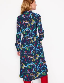 Kleider & Jumpsuits | Kleider In Petite | Boden Kate Midi-Hemdblusenkleid-Französisches Marineblau, London Town FranzösischesMarineblau,LondonTown