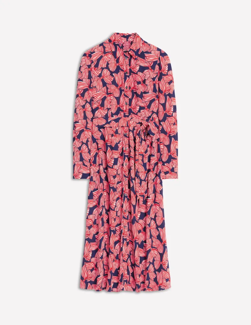 Kleider & Jumpsuits | Midi | Boden Kate Midi-Hemdblusenkleid-Französisches Marineblau, Großflächiges Schleifenmuster FranzösischesMarineblau,GroßflächigesSchleifenmuster