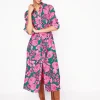Kleider & Jumpsuits | Kleider In Petite | Boden Kate Midi-Hemdblusenkleid-Grün, Blütenkaskade Grün,Blütenkaskade