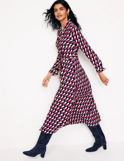 Kleider & Jumpsuits | Kleider In Petite | Boden Kate Midi-Hemdblusenkleid-Rot, Polka-Welle Rot,Polka-Welle