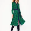Kleider & Jumpsuits | Kleider In Petite | Boden Kate Midi-Hemdblusenkleid-Smaragdgrün, dekorative Flora Smaragdgrün,dekorativeFlora