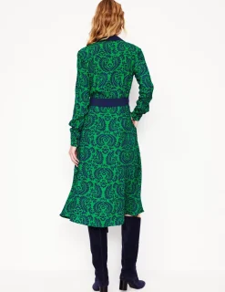 Kleider & Jumpsuits | Kleider In Petite | Boden Kate Midi-Hemdblusenkleid-Smaragdgrün, dekorative Flora Smaragdgrün,dekorativeFlora