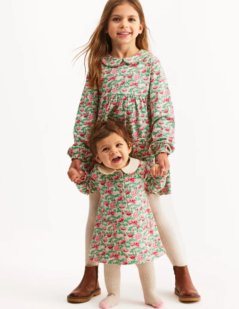 Kleider | Boden Kleid aus Jersey-Doppeltuch-Rosa Wildrose Blumenmuster RosaWildroseBlumenmuster