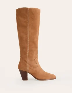 Absatzschuhe | Stiefel | Boden Kniehohe Stiefel mit mandelförmiger Zehenpartie- Hellbraun