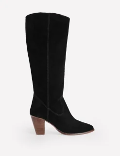 Stiefel | Absatzschuhe | Boden Kniehohe Stiefel mit mandelförmiger Zehenpartie- Schwarz