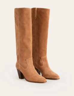 Absatzschuhe | Stiefel | Boden Kniehohe Stiefel mit mandelförmiger Zehenpartie- Hellbraun