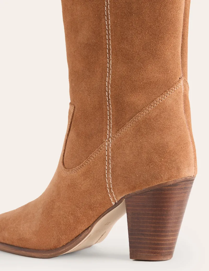 Absatzschuhe | Stiefel | Boden Kniehohe Stiefel mit mandelförmiger Zehenpartie- Hellbraun
