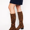 Stiefel | Absatzschuhe | Boden Kniehohe Stretchstiefel mit flacher Sohle-Mohair, Leopardenmuster Mohair,Leopardenmuster