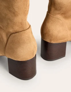 Absatzschuhe | Stiefel | Boden Kniehohe Stretchstiefel mit Absatz- Braun